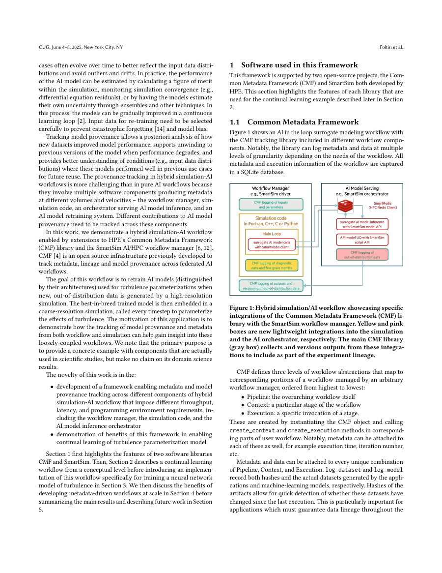 Hybrid simulation and AI metadata workflow